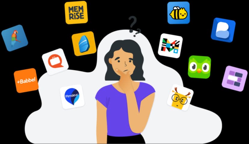 Chica pensando sobre el aprendizaje de idiomas