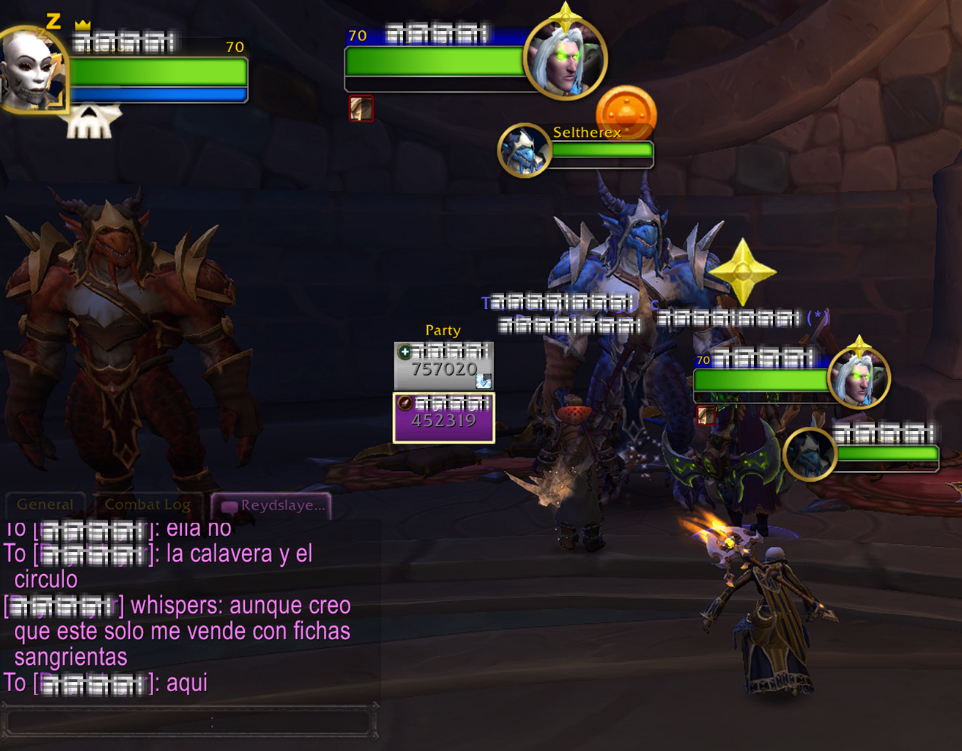 Playing War of Warcraft with Spanish-speaking friends.