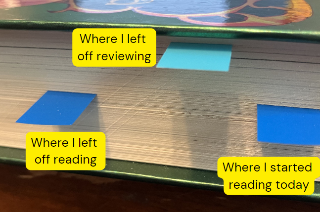 Me organizing my bookmarks to ensure vocabulary retention.