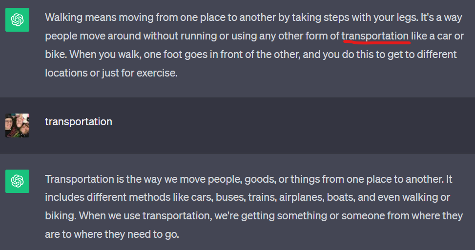Asking further clarification, using ChatGPT as an AI language teacher.